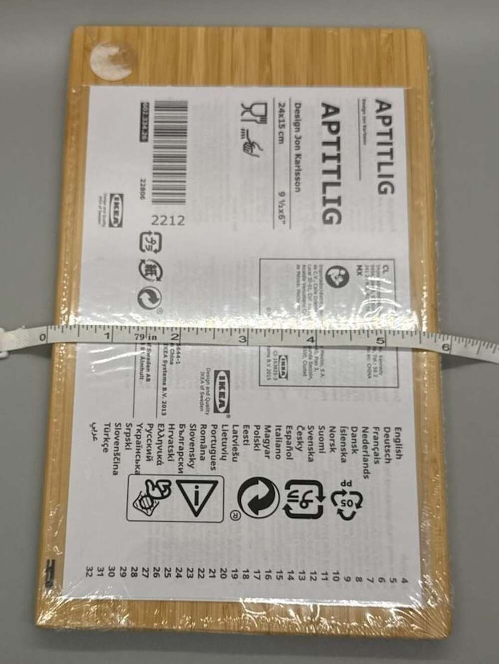 IKEA APTITLIG Bamboo Chopping Cutting Board 24x15 cm 9.5x6 NEW Sealed 602.334.26 - Picture 14 of 15